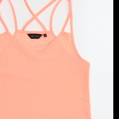 Womens UK Size 8 New Look Pink Basic Tank