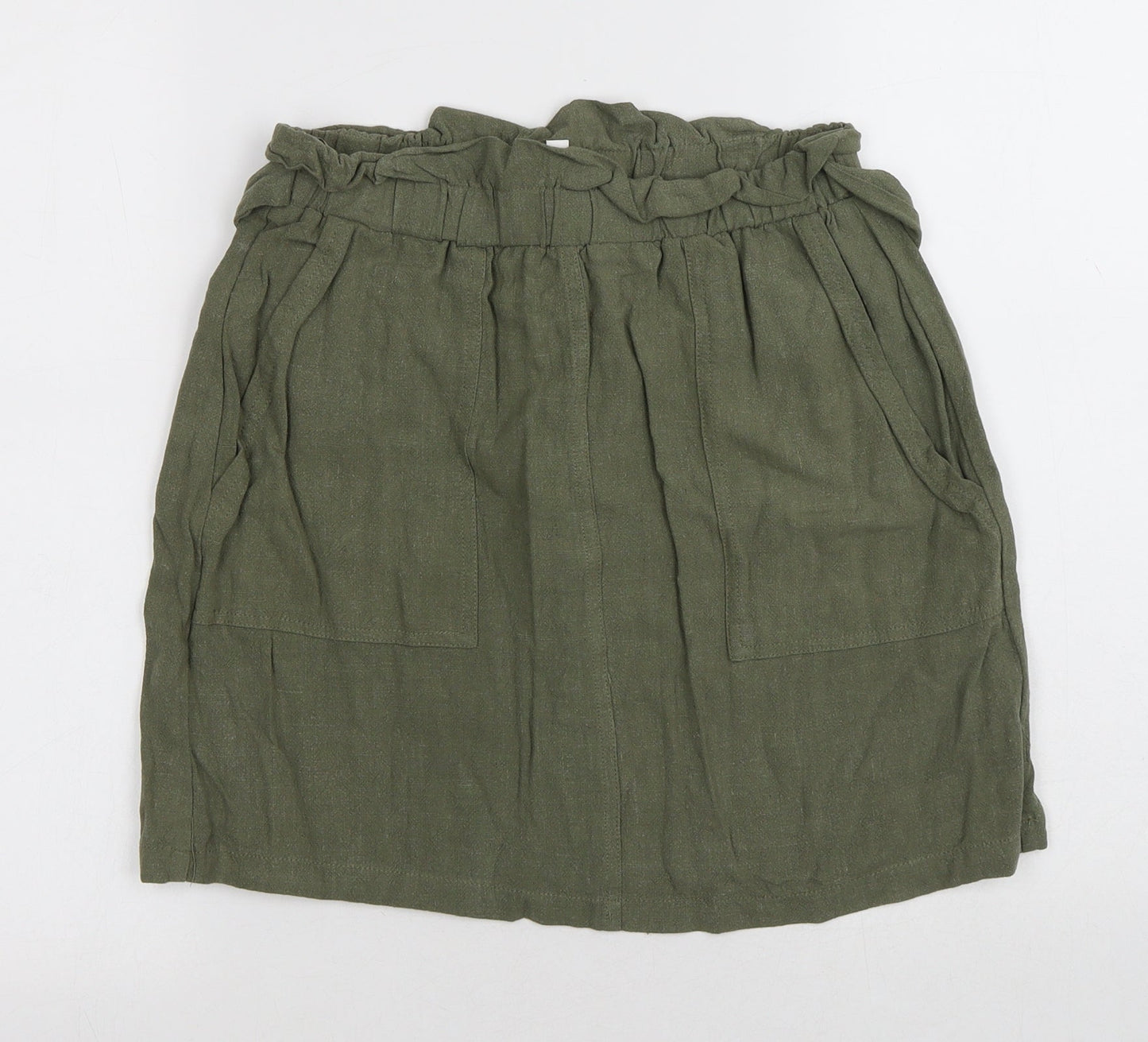 Apricot Womens Green Polyester A-Line Skirt Size 8 Tie