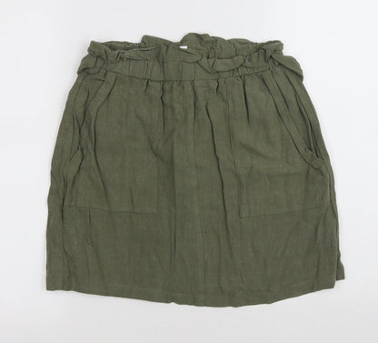 Apricot Womens Green Polyester A-Line Skirt Size 8 Tie