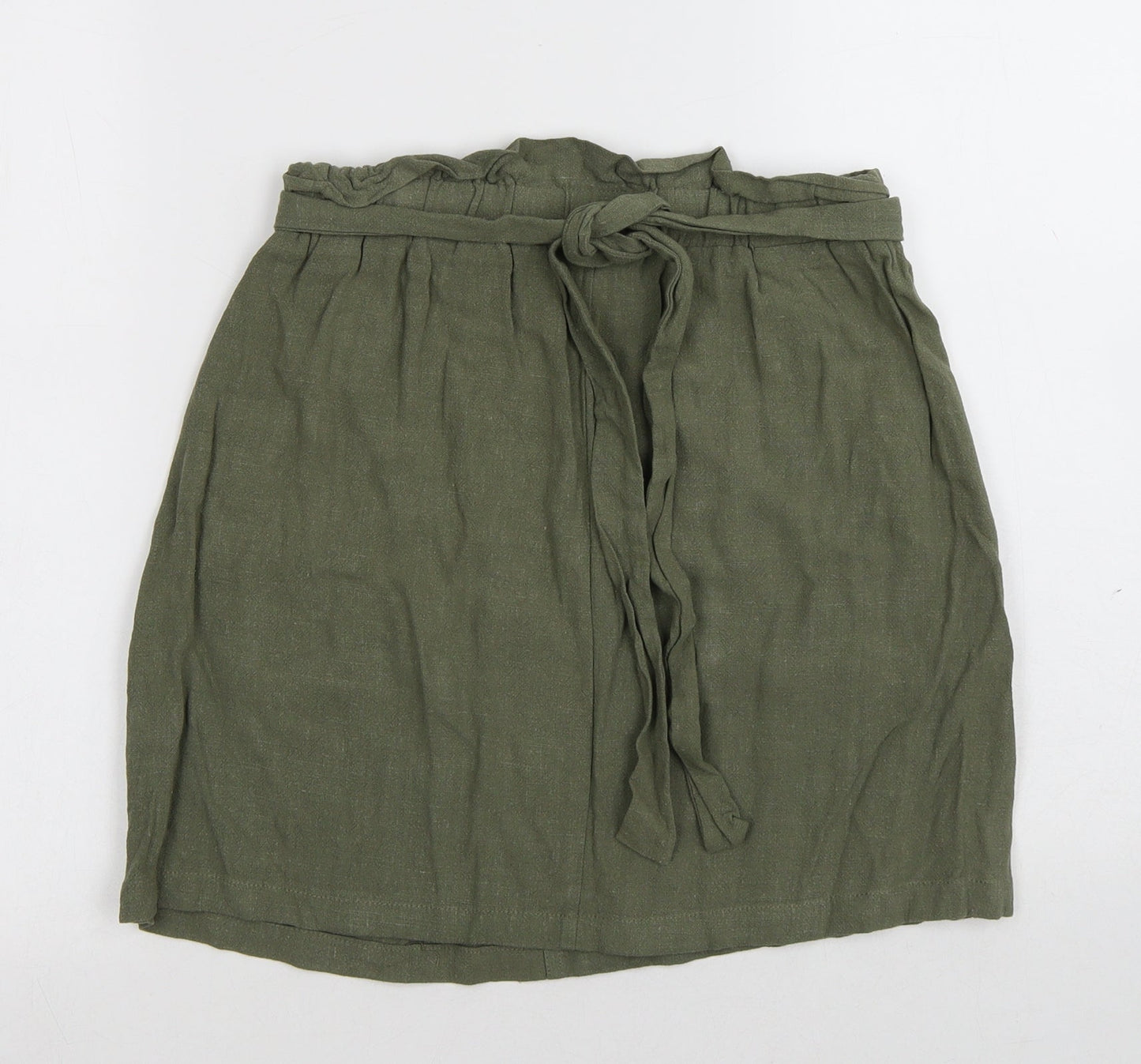 Apricot Womens Green Polyester A-Line Skirt Size 8 Tie