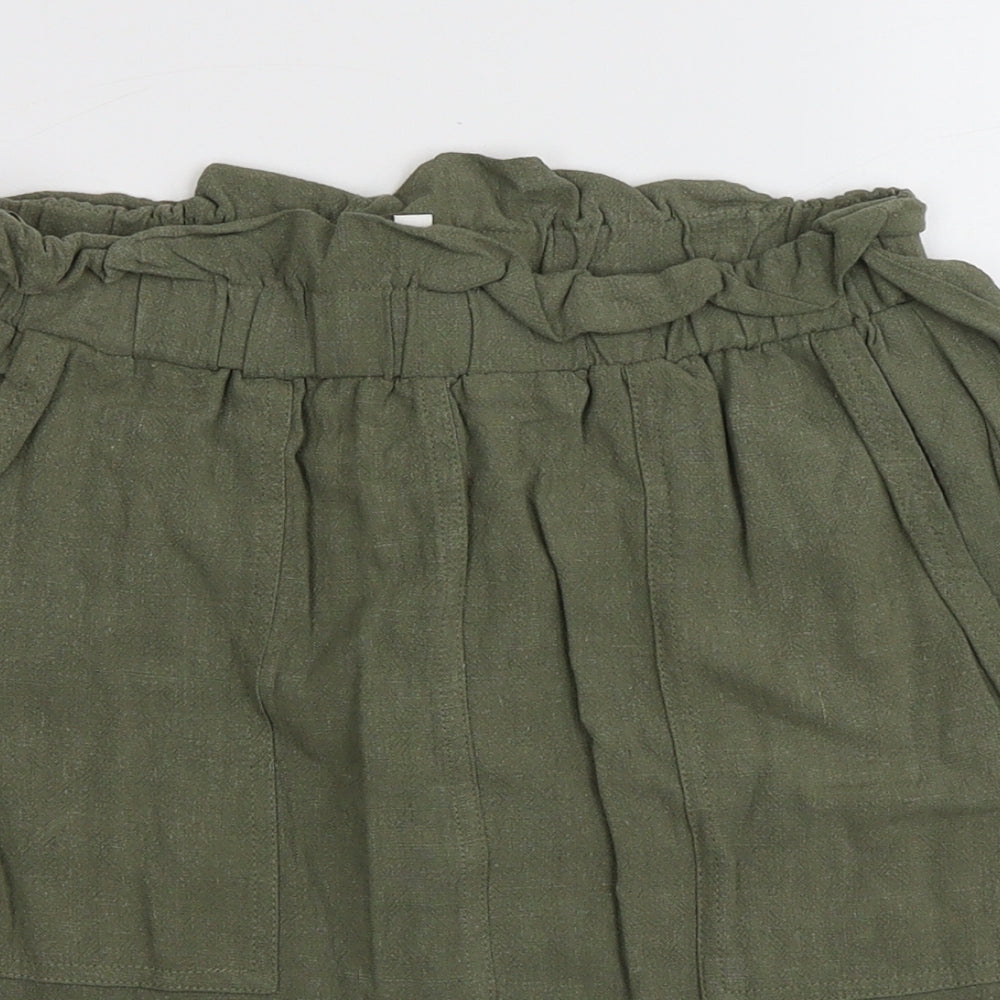 Apricot Womens Green Polyester A-Line Skirt Size 8 Tie