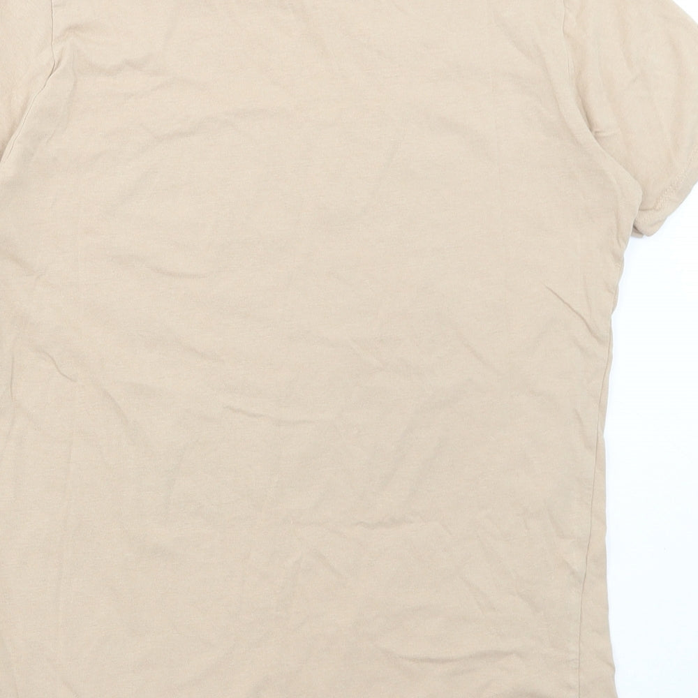 Womens UK Size 6 New Look Beige Basic T-Shirt