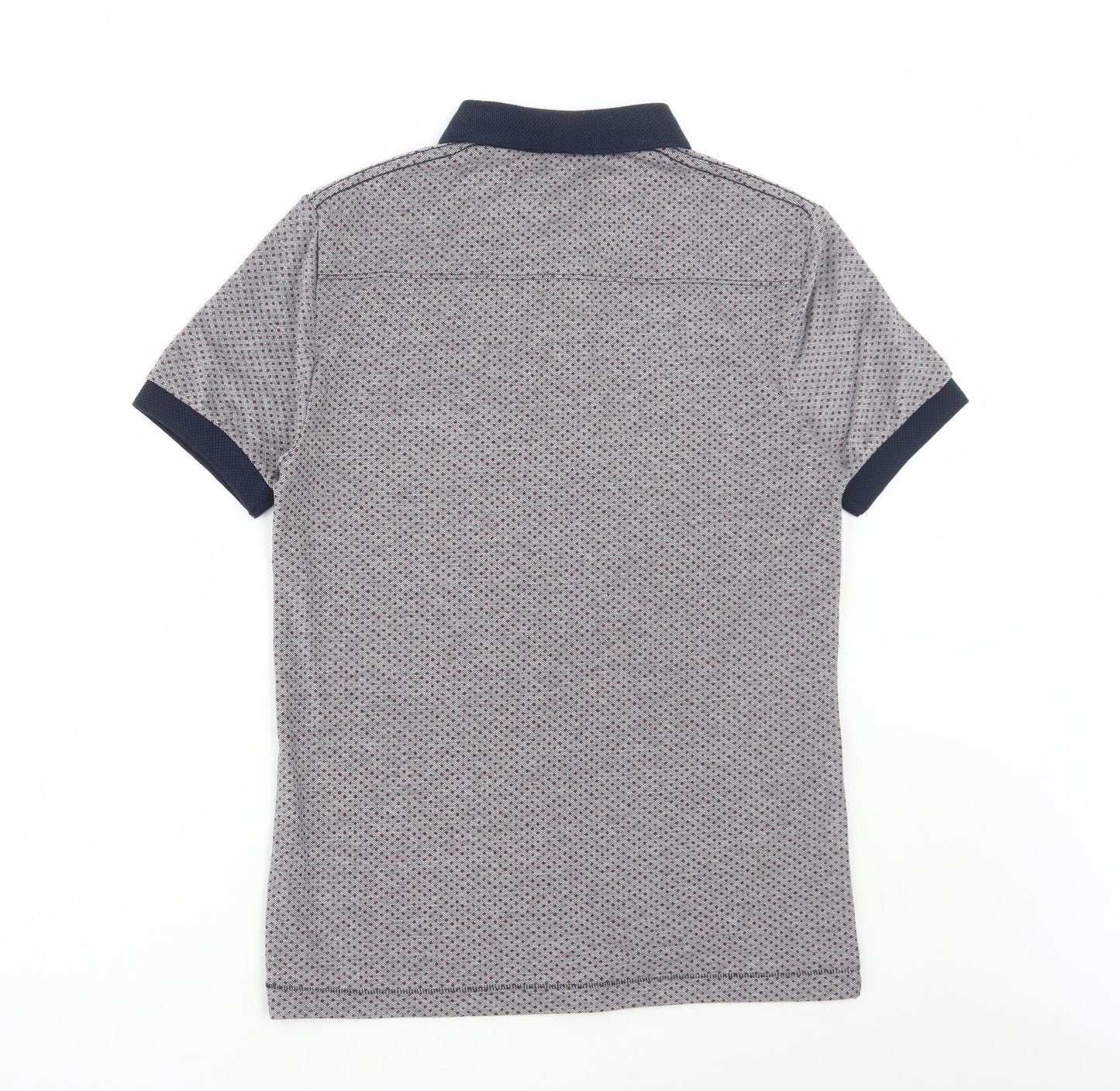 French Connection Mens Multicoloured Geometric Cotton Polo Size XS Collared Button