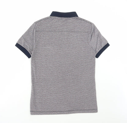 French Connection Mens Multicoloured Geometric Cotton Polo Size XS Collared Button