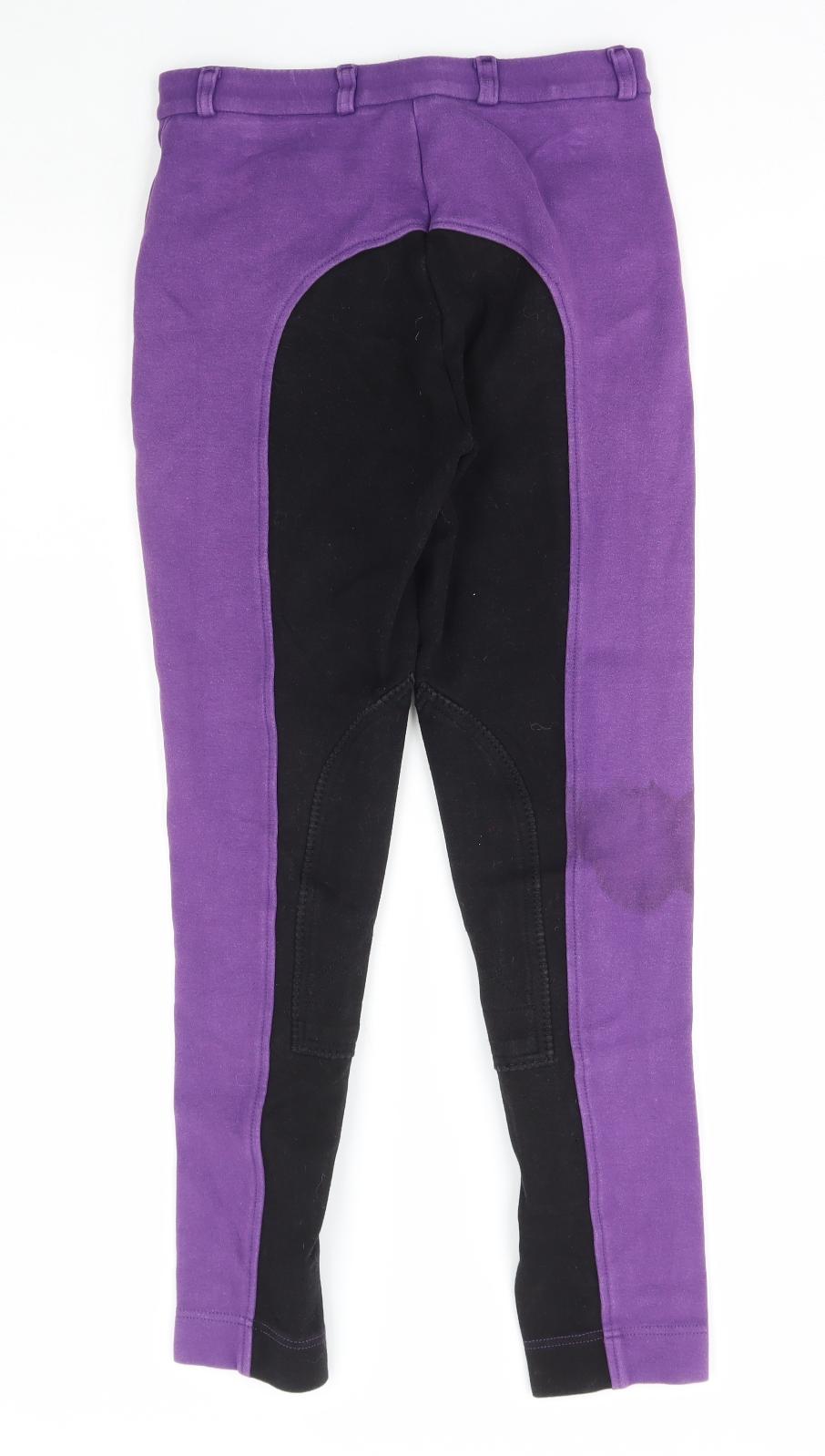 Gallop Womens Purple Cotton Track Pants Trousers Size 28 in L28 in Regular Button - Jodhpurs