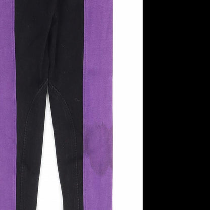 Gallop Womens Purple Cotton Track Pants Trousers Size 28 in L28 in Regular Button - Jodhpurs