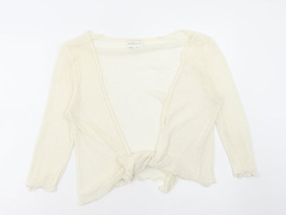 Apricot Womens Ivory V-Neck Acrylic Cardigan Jumper Size M