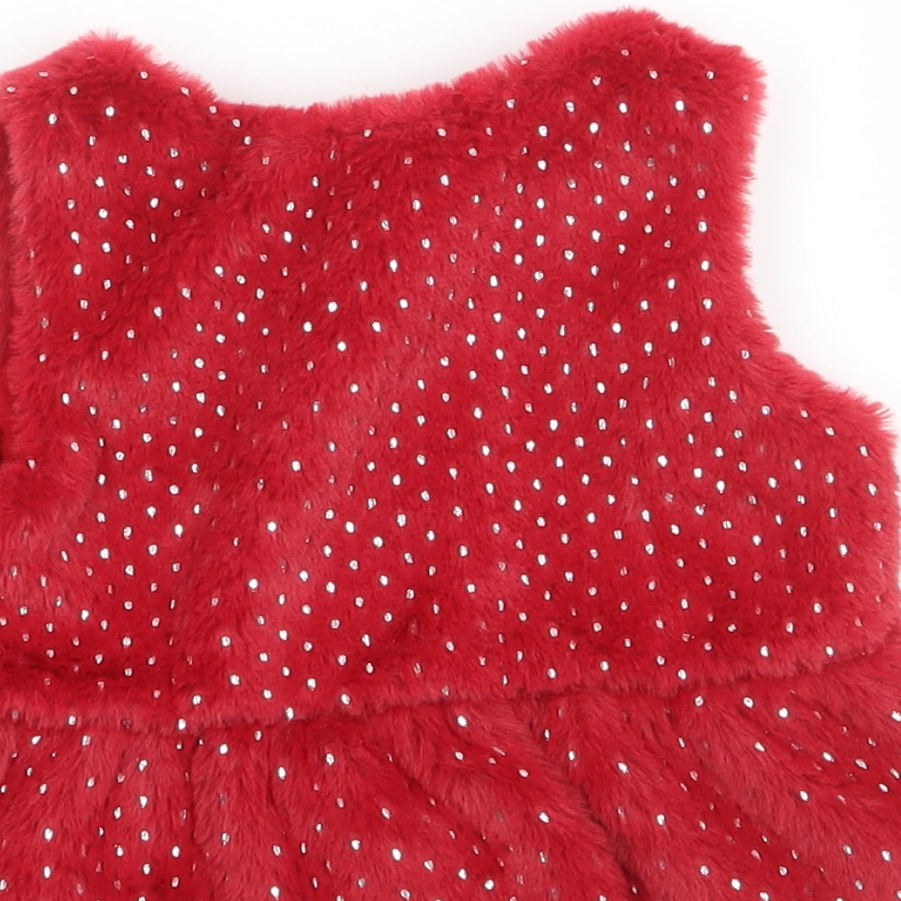 Bumper Girls Red Polka Dot Gilet Jacket Size 6-9 Months