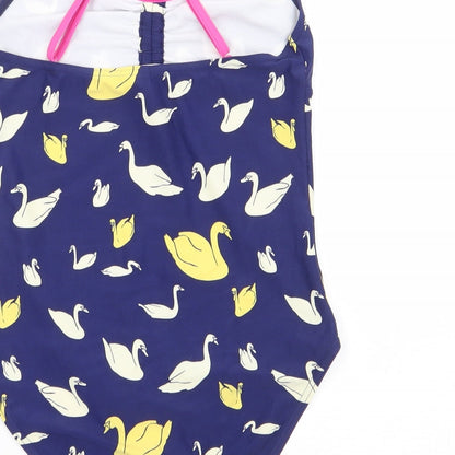 Johnnie B Girls Blue Geometric Polyamide Leotard One-Piece Size 13-14 Years Pullover - Swimsuit, Swans
