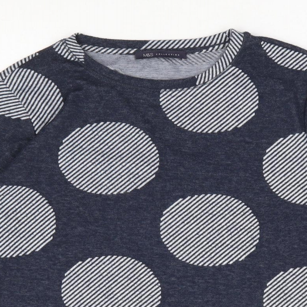 Womens UK Size 12 Marks and Spencer Blue Jersey T-Shirt