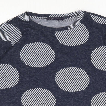 Womens UK Size 12 Marks and Spencer Blue Jersey T-Shirt