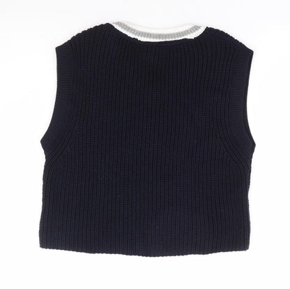 Urban Outiftters Womens Black V-Neck Cotton Vest Jumper Size S