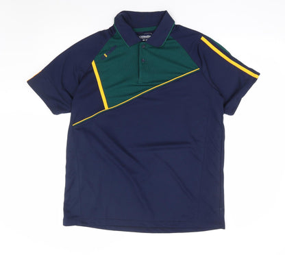 O'Niells Mens Blue Polyester Polo Size L Collared Button