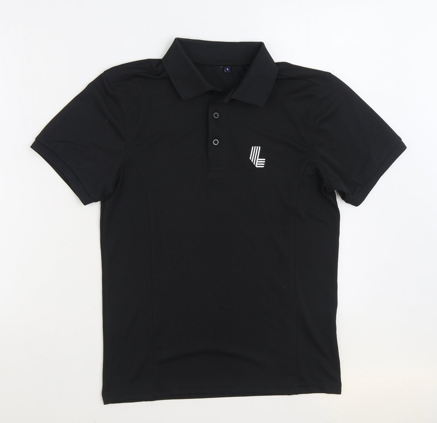 Preworn Mens Black Polyester Polo Size S Collared Pullover