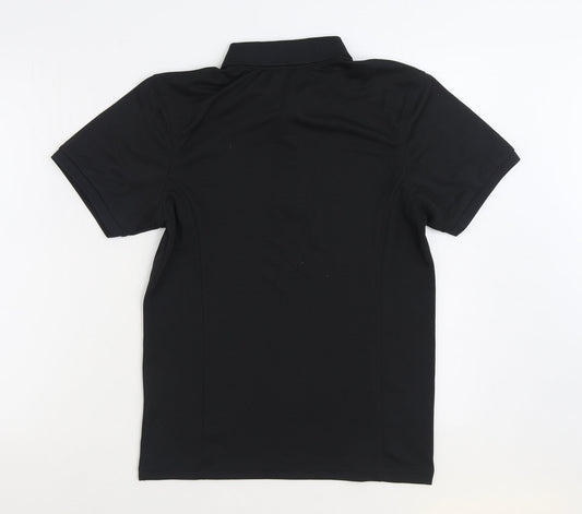 Preworn Mens Black Polyester Polo Size S Collared Pullover