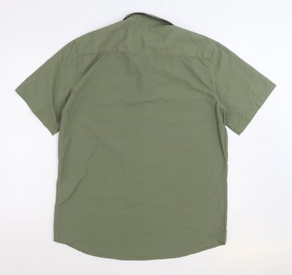 Mens UK Size M Pegasus Green  Button-Up Short Sleeve Casual Shirt
