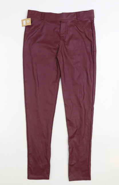Womens UK Size XL Preworn Regular Fit Jegging Purple Trousers