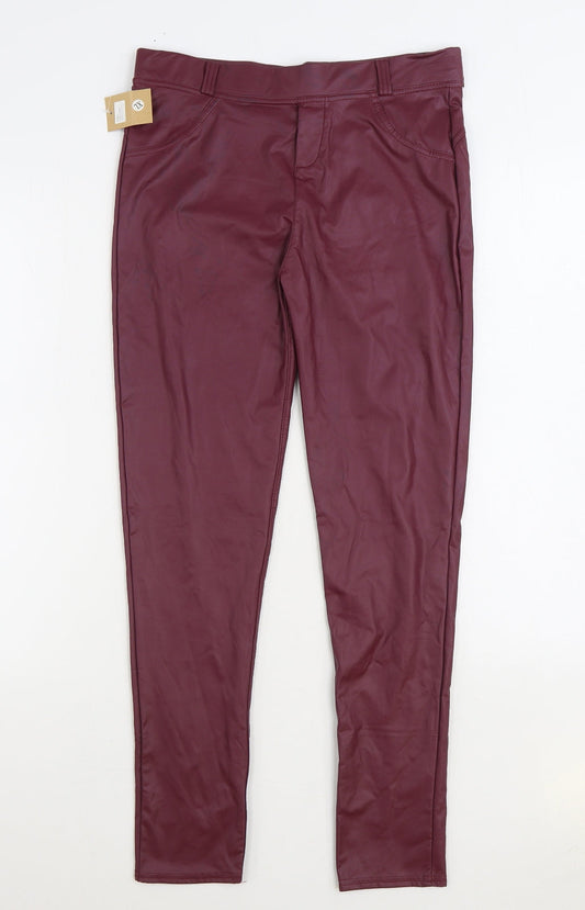 Womens UK Size XL Preworn Regular Fit Jegging Purple Trousers