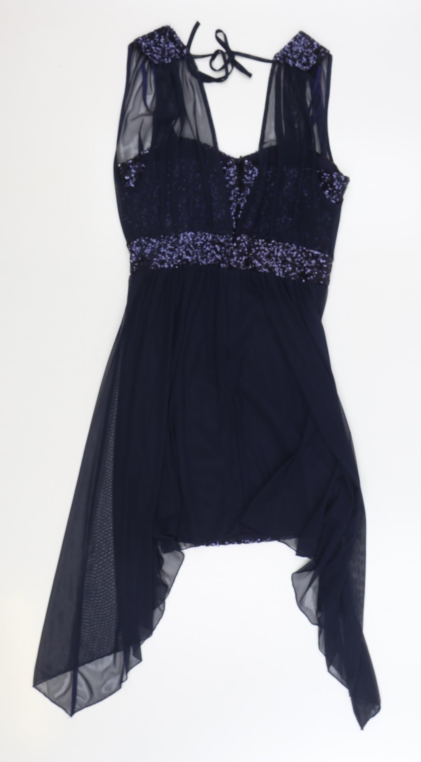 Love Womens Blue Polyester Bodycon Size M Sweetheart Zip