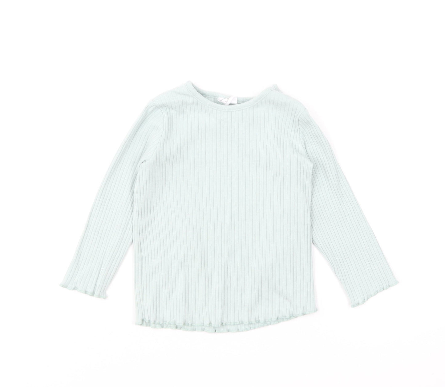 F&F Girls Green Cotton Pullover Jumper Size 6-9 Months Pullover - Lettuce Hem