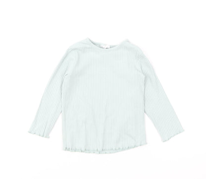F&F Girls Green Cotton Pullover Jumper Size 6-9 Months Pullover - Lettuce Hem
