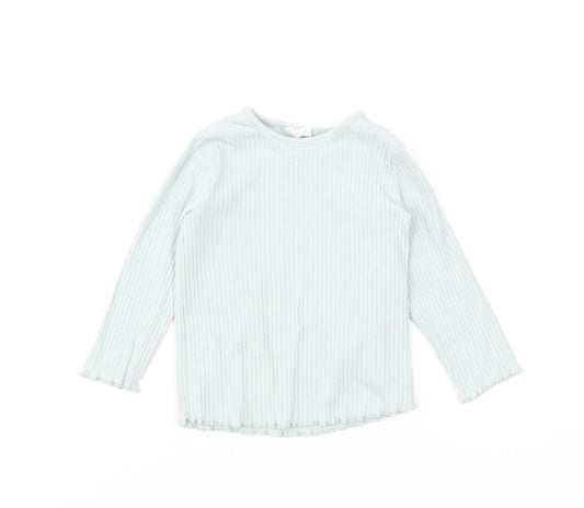 F&F Girls Green Cotton Pullover Jumper Size 6-9 Months Pullover - Lettuce Hem