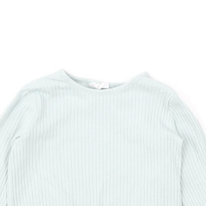 F&F Girls Green Cotton Pullover Jumper Size 6-9 Months Pullover - Lettuce Hem