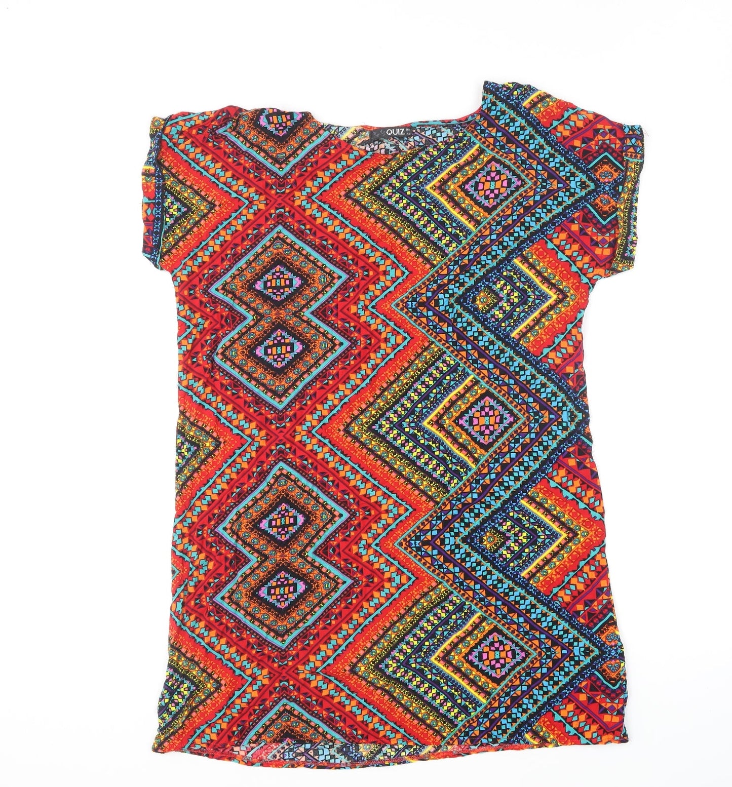 Womens UK Size 14 Quiz Multicoloured Basic T-Shirt