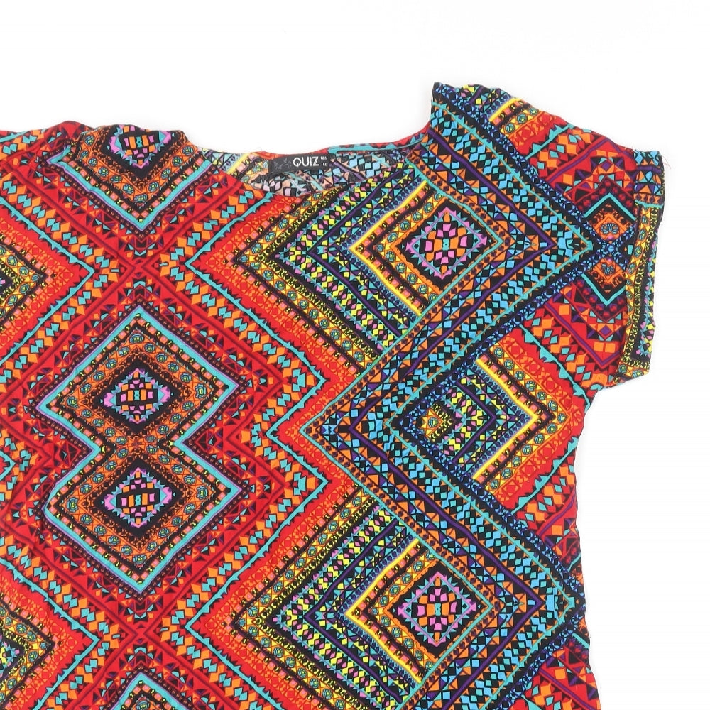 Womens UK Size 14 Quiz Multicoloured Basic T-Shirt