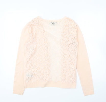 Atmosphere Womens Pink V-Neck Acrylic Cardigan Jumper Size S