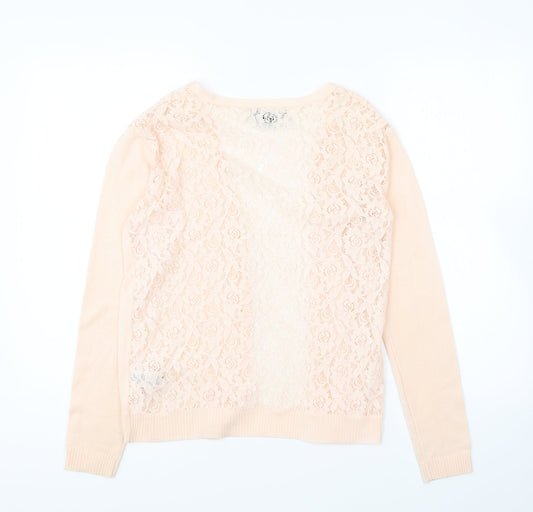 Atmosphere Womens Pink V-Neck Acrylic Cardigan Jumper Size S