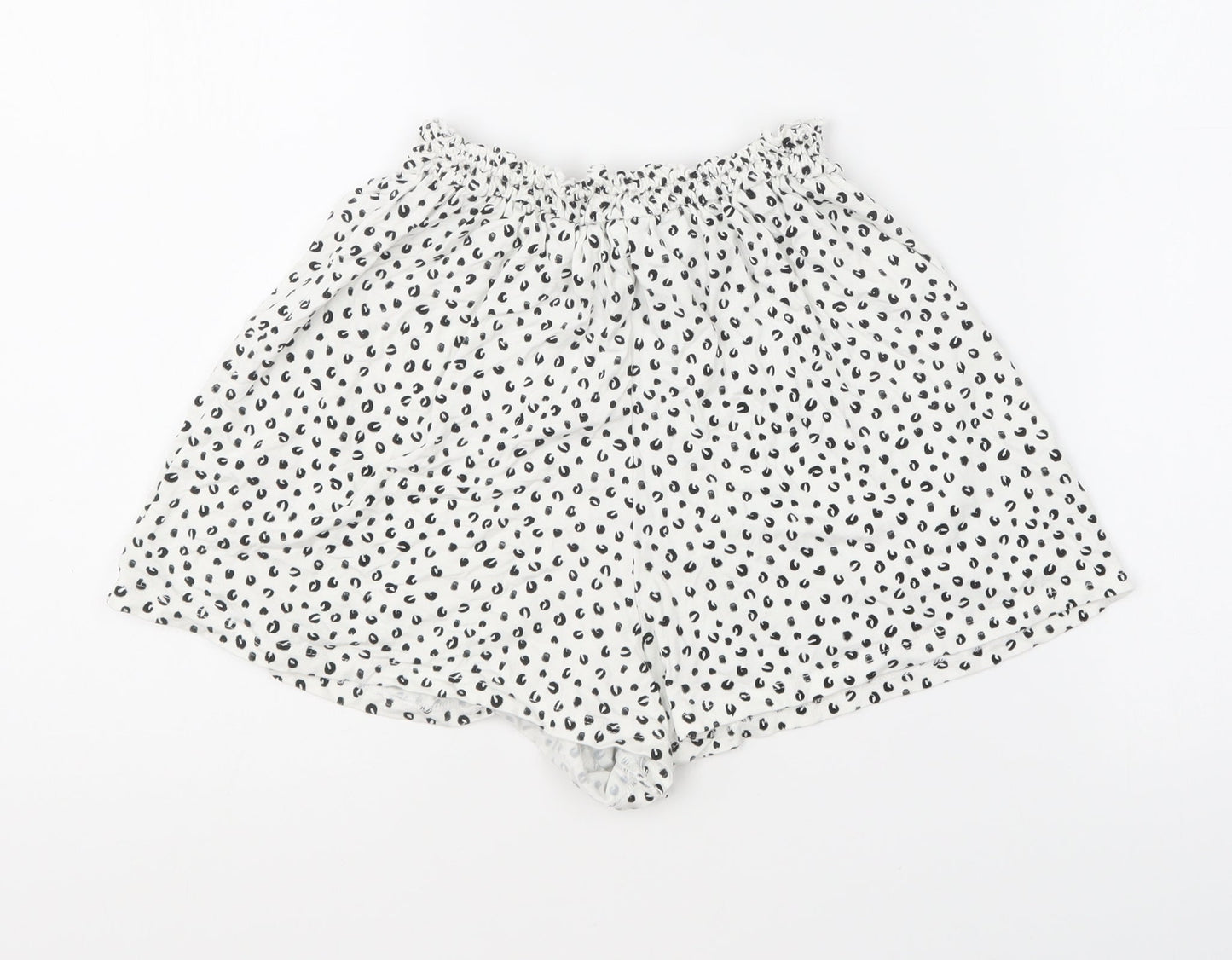 ASOS Womens White Geometric Cotton Sweat Shorts Size 8 L5 in Regular Pull On