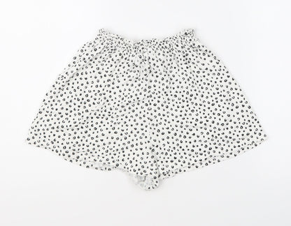 ASOS Womens White Geometric Cotton Sweat Shorts Size 8 L5 in Regular Pull On