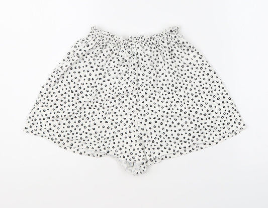 ASOS Womens White Geometric Cotton Sweat Shorts Size 8 L5 in Regular Pull On