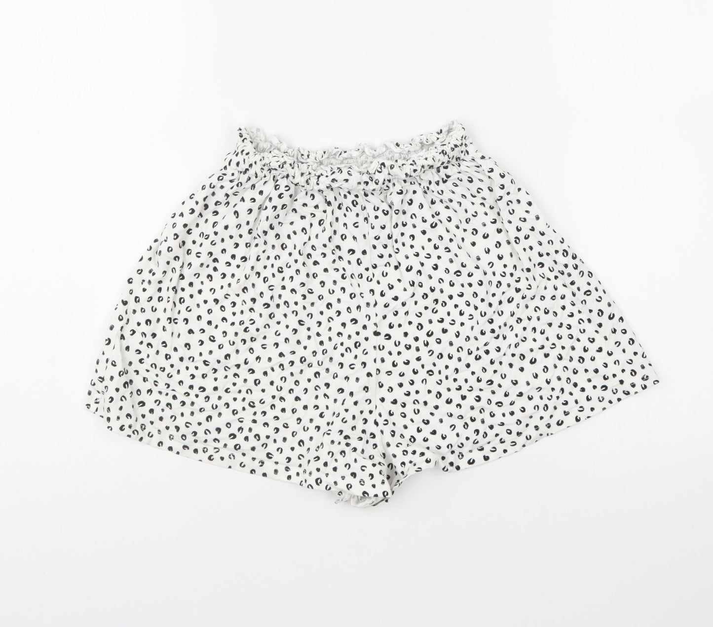 ASOS Womens White Geometric Cotton Sweat Shorts Size 8 L5 in Regular Pull On