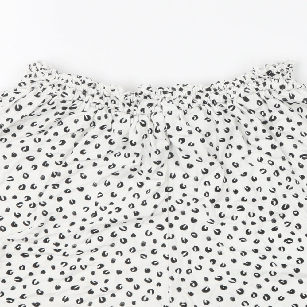 ASOS Womens White Geometric Cotton Sweat Shorts Size 8 L5 in Regular Pull On