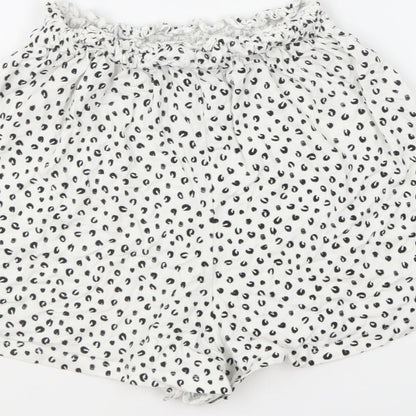 ASOS Womens White Geometric Cotton Sweat Shorts Size 8 L5 in Regular Pull On