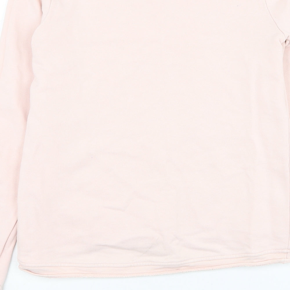 United Colors of Benetton Girls Pink Cotton Pullover Sweatshirt Size 11-12 Years Pullover - Slogan