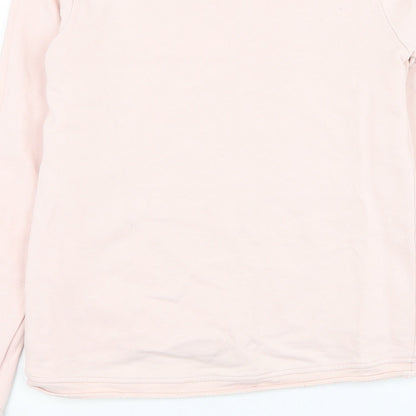 United Colors of Benetton Girls Pink Cotton Pullover Sweatshirt Size 11-12 Years Pullover - Slogan