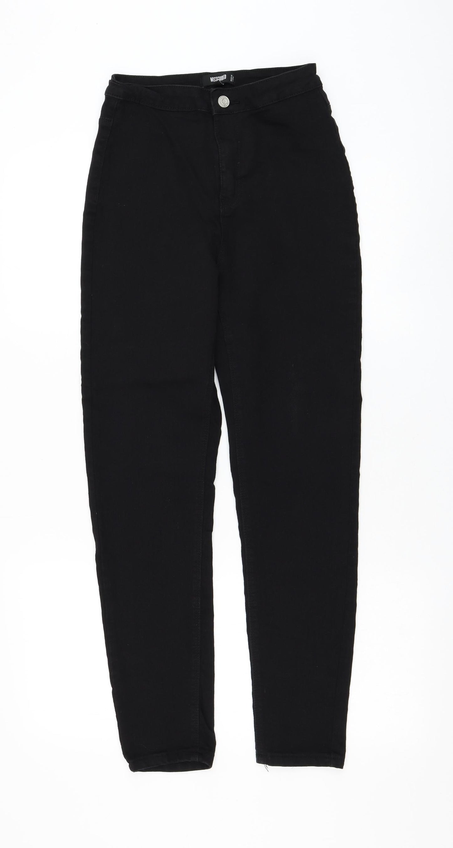 Missguided Womens Black Polyester Skinny Jeans Size 10 L27 in Regular Zip
