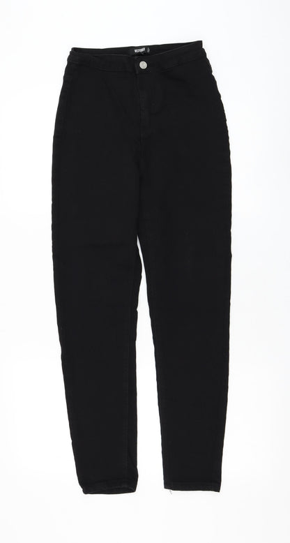 Missguided Womens Black Polyester Skinny Jeans Size 10 L27 in Regular Zip