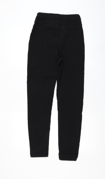 Missguided Womens Black Polyester Skinny Jeans Size 10 L27 in Regular Zip