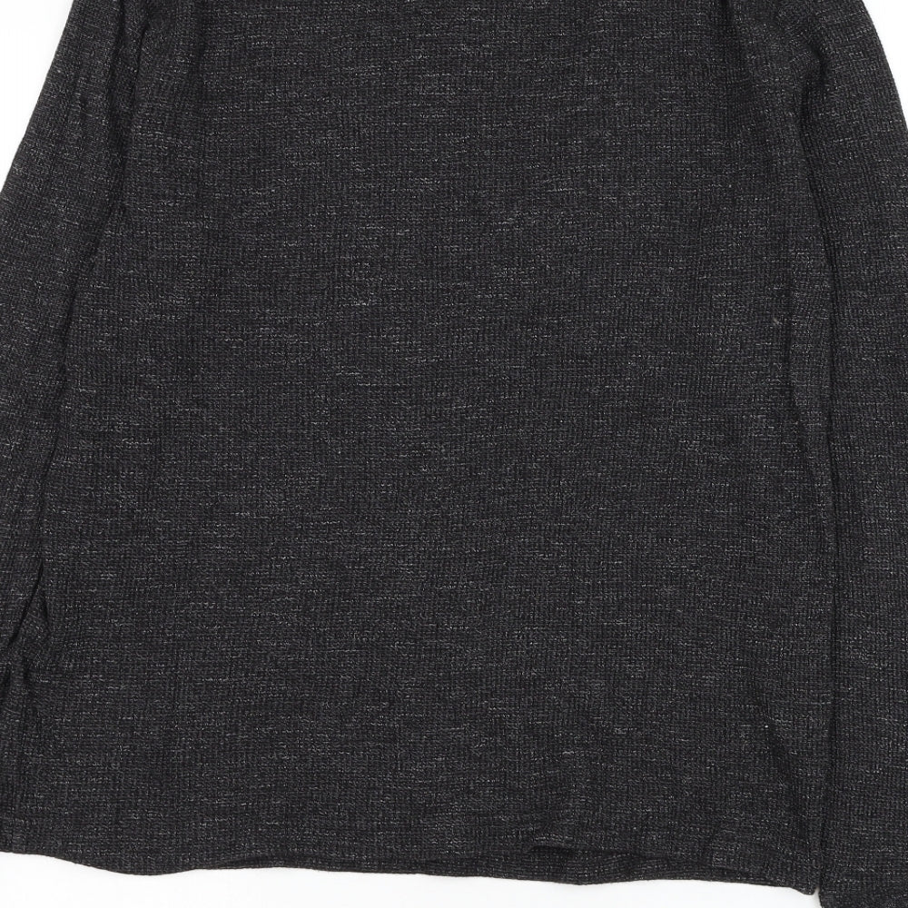 H&M Mens Black Round Neck Cotton Pullover Jumper Size L
