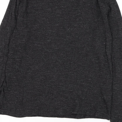 H&M Mens Black Round Neck Cotton Pullover Jumper Size L