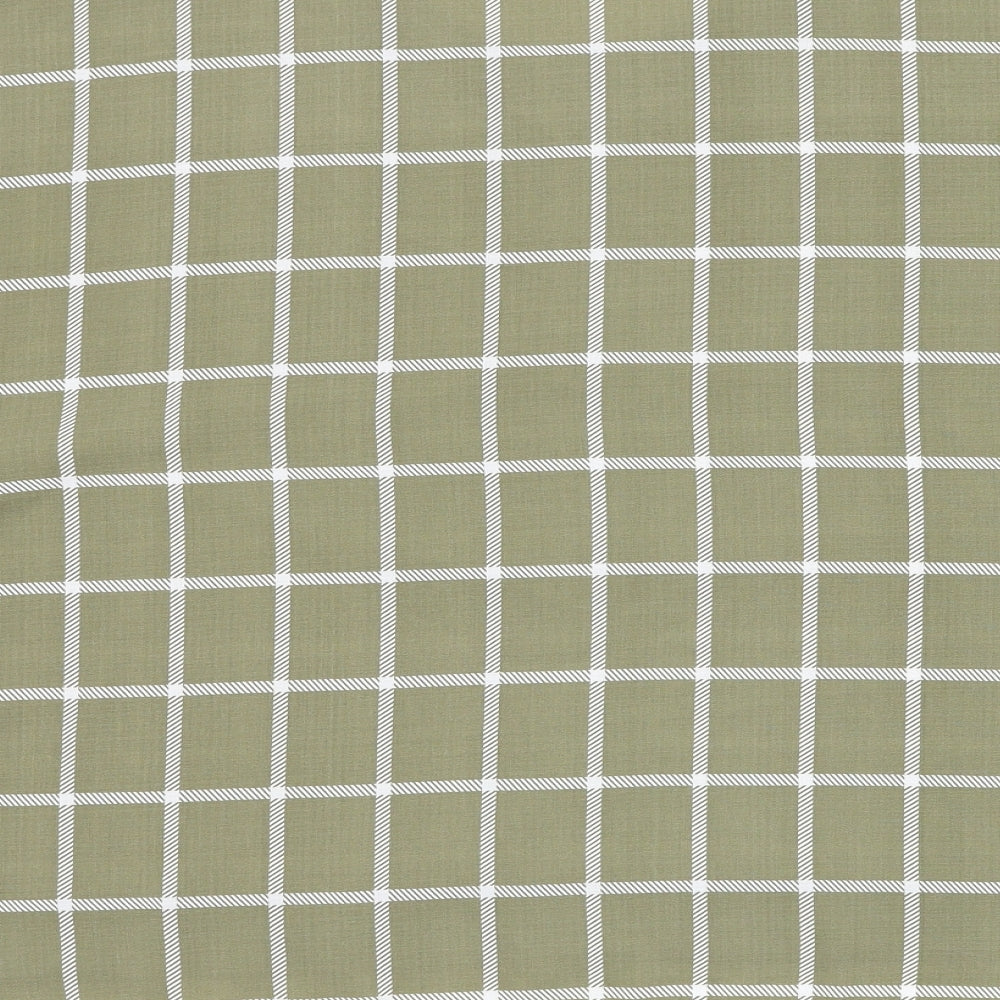 Primark Womens Green Check Polyester Basic Button-Up Size 10 Round Neck