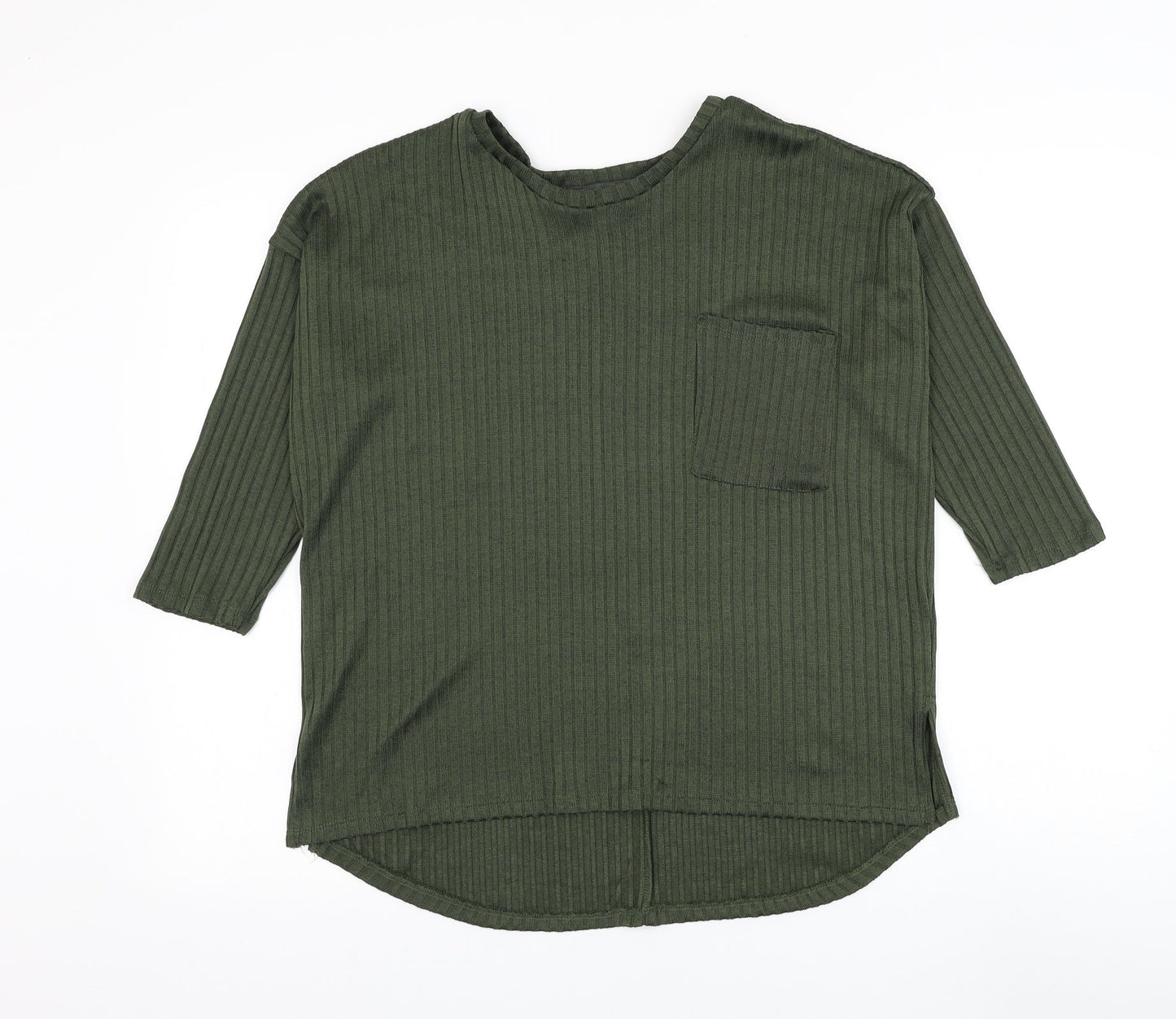 Primark Womens Green Round Neck Polyester Pullover Jumper Size 6