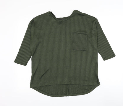 Primark Womens Green Round Neck Polyester Pullover Jumper Size 6