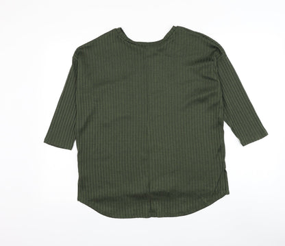 Primark Womens Green Round Neck Polyester Pullover Jumper Size 6