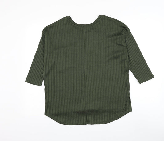 Primark Womens Green Round Neck Polyester Pullover Jumper Size 6
