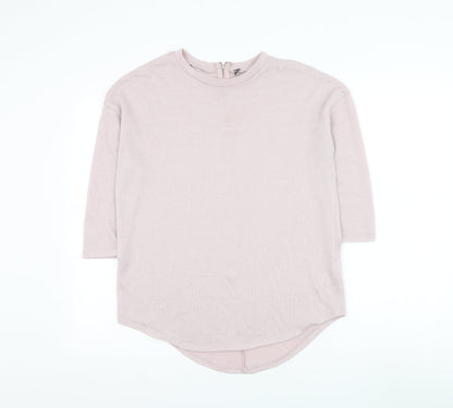 Primark Womens Pink Round Neck Polyester Pullover Jumper Size 4